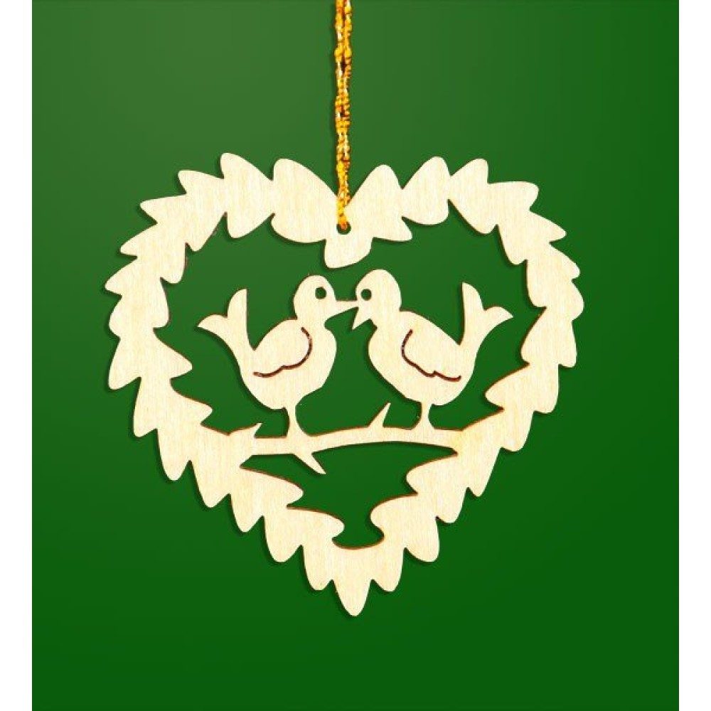 Anhänger Vogelpärchen in Herz